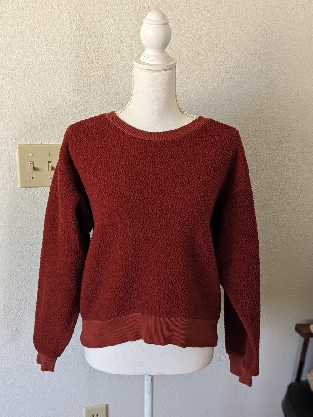 Everlane Recycled Teddy  Crewneck Sweater - Rust